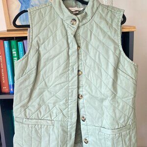 Christopher & Banks Sage Green Quilted Vest